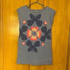 Tea Collection 4T Blue Sleeveless Dress with Floral Design